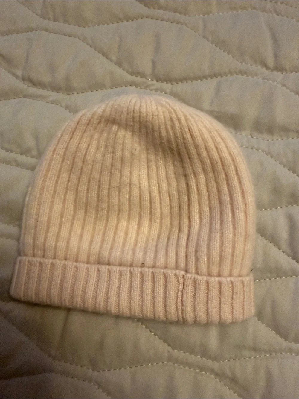 Baby CZ Cream Cashmere Ribbed Knit Baby Beanie